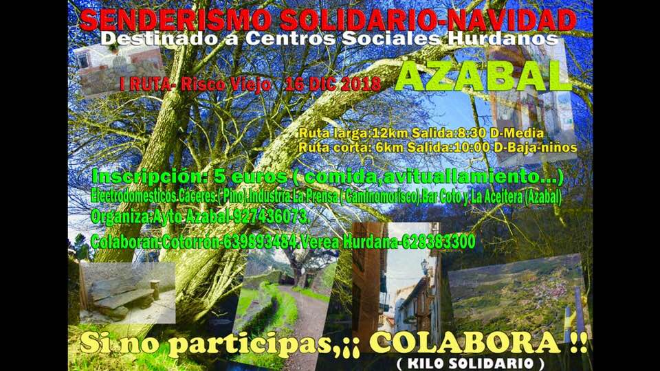 I Ruta senderismo Risco Viejo, el 16 de diciembre en Azabal, Las Hurdes