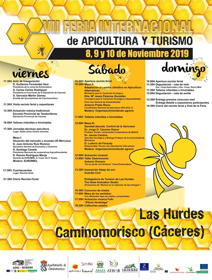 VII Feria Internacional de Apicultura y Turismo de Las Hurdes, del 8 al 10 de noviembre en Caminomorisco VII Feria Internacional de Apicultura y Turismo de Las Hurdes, del 8 al 10 de noviembre en Caminomorisco