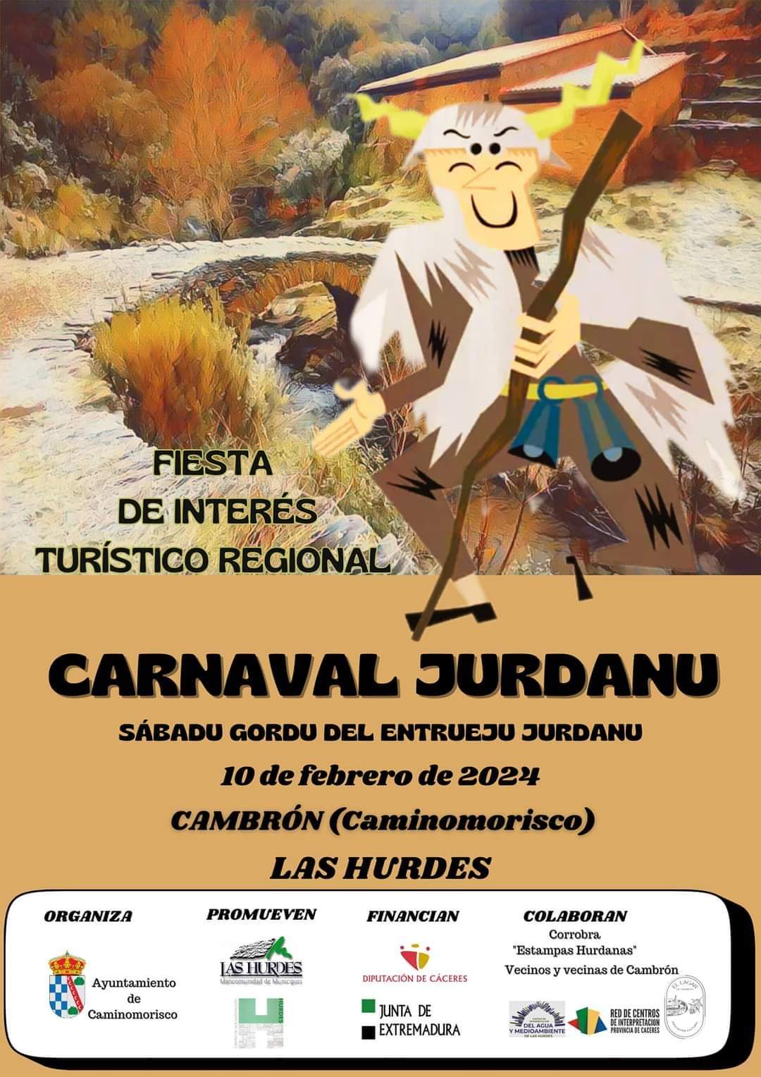 Carnaval hurdano 2024, el 10 de febrero en Cambrón, Caminomorisco (Las Hurdes)